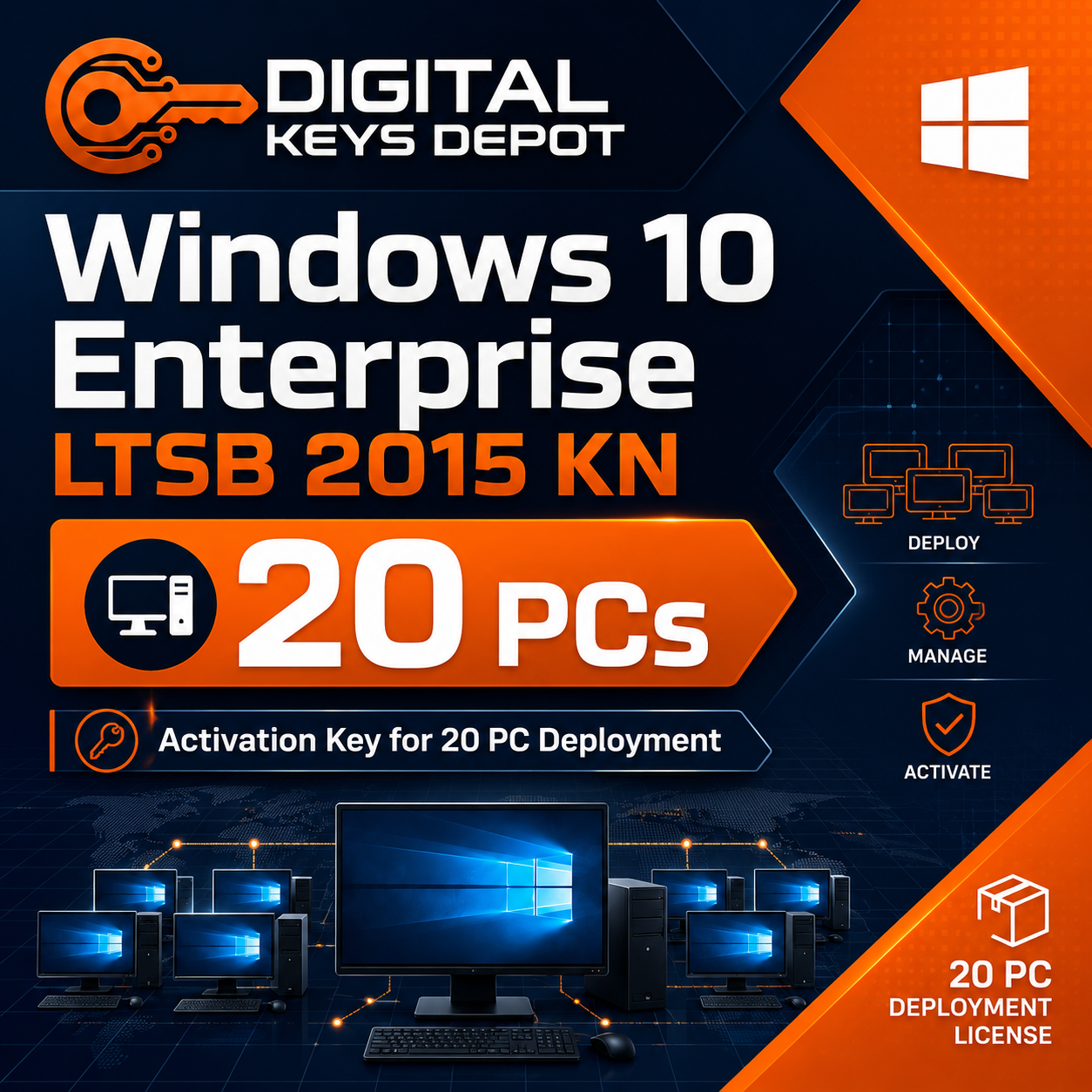 Microsoft Windows 10 Enterprise LTSB 2015 KN activation key for 20 PC deployment Microsoft Windows 10 Enterprise LTSB 2015 KN activation key for 20 PC deployment