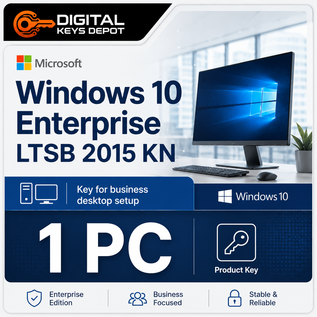 Microsoft Windows 10 Enterprise LTSB 2015 KN key for business desktop setup