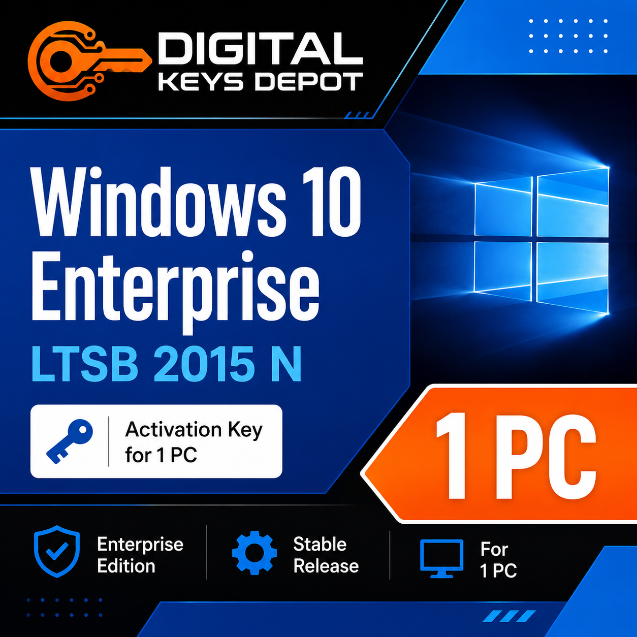Microsoft Windows 10 Enterprise LTSB 2015 N activation key for 1 PC