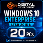 Microsoft Windows 10 Enterprise LTSB 2015 N product key for 20 compatible PCs