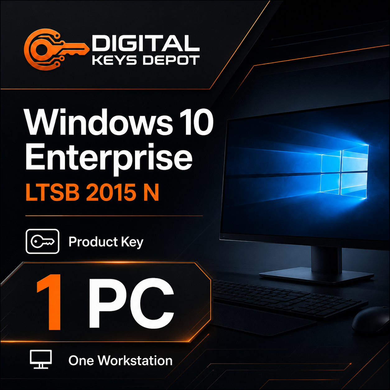 Microsoft Windows 10 Enterprise LTSB 2015 N product key for one workstation