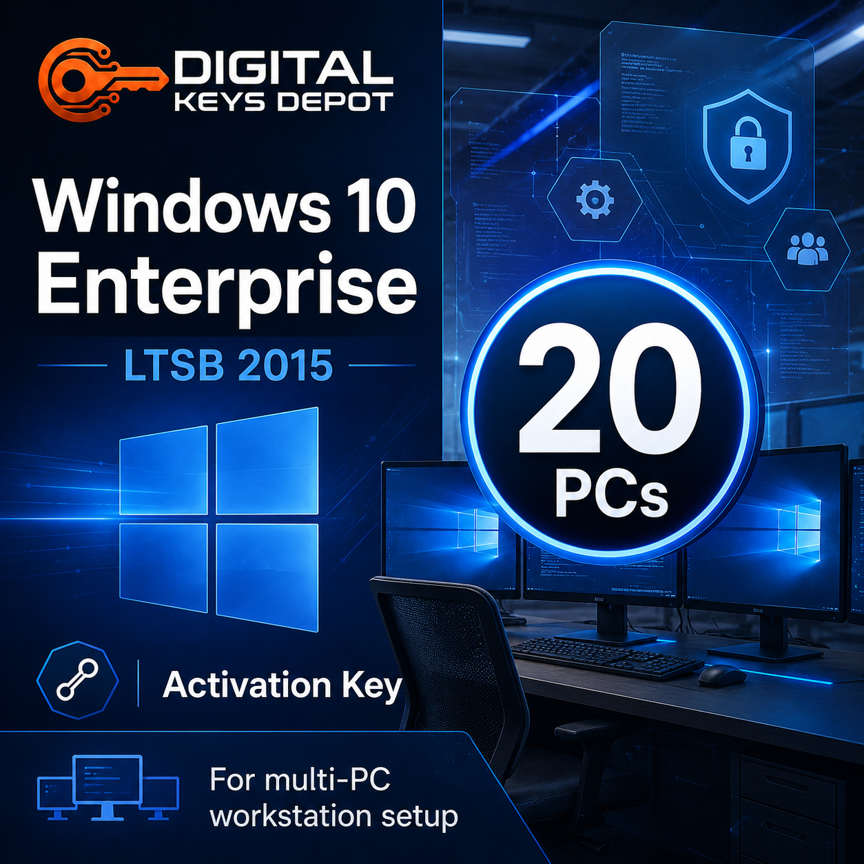 Microsoft Windows 10 Enterprise LTSB 2015 activation key for multi-PC workstation setup