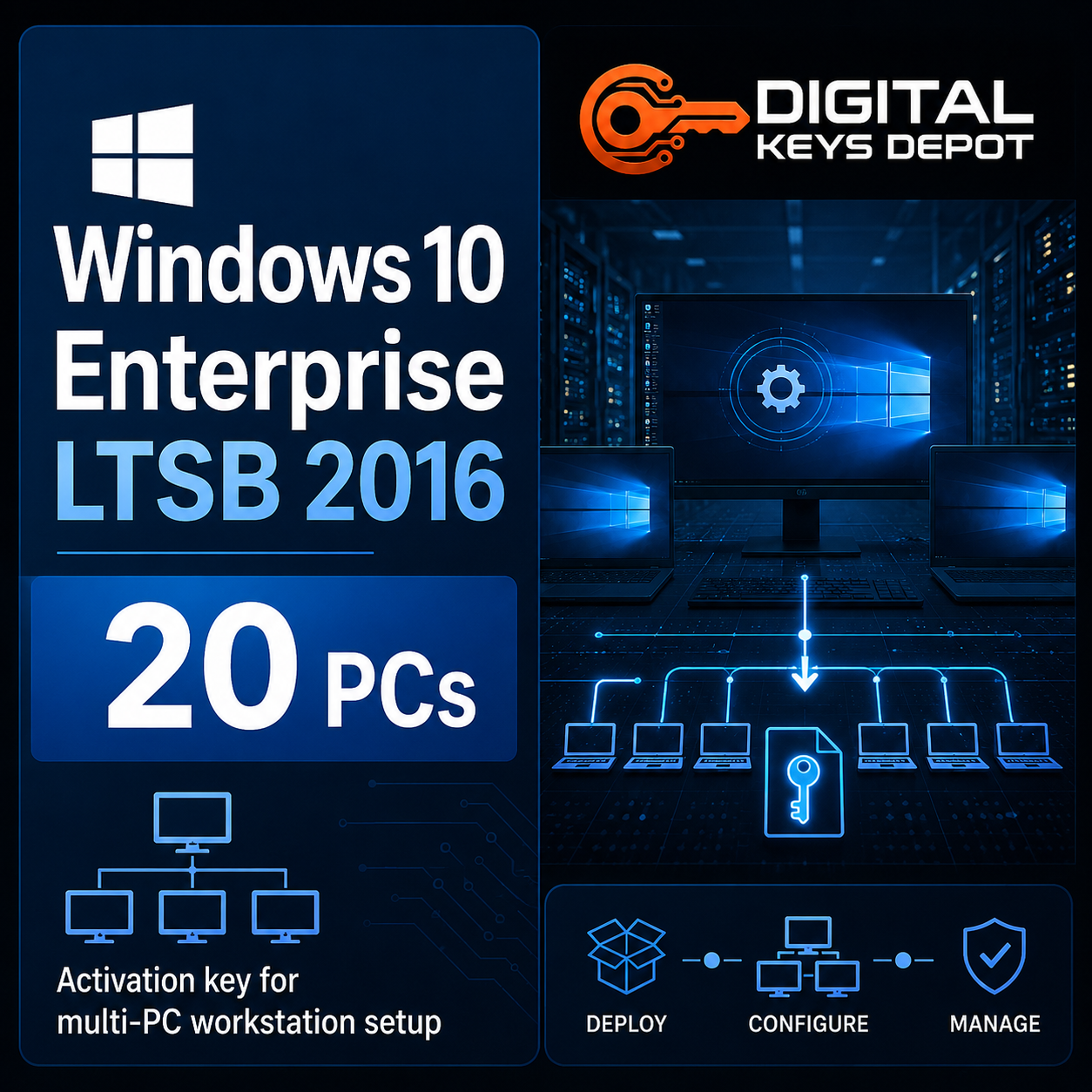 Microsoft Windows 10 Enterprise LTSB 2016 activation key for multi-PC workstation setup
