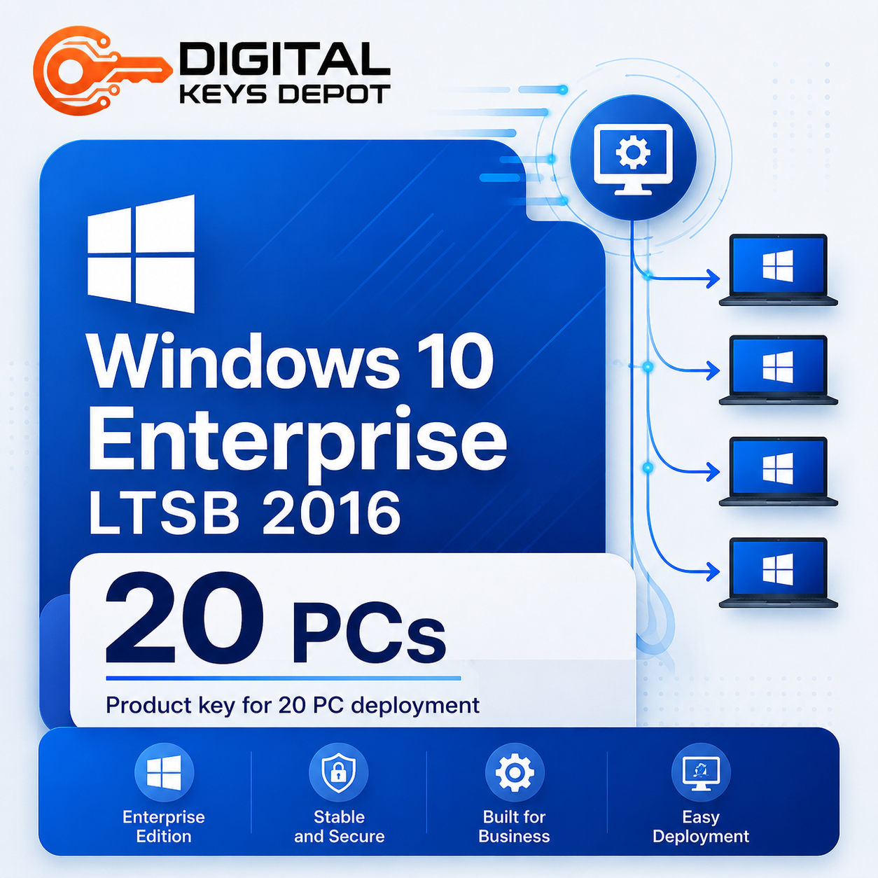Microsoft Windows 10 Enterprise LTSB 2016 product key for 20 PC deployment