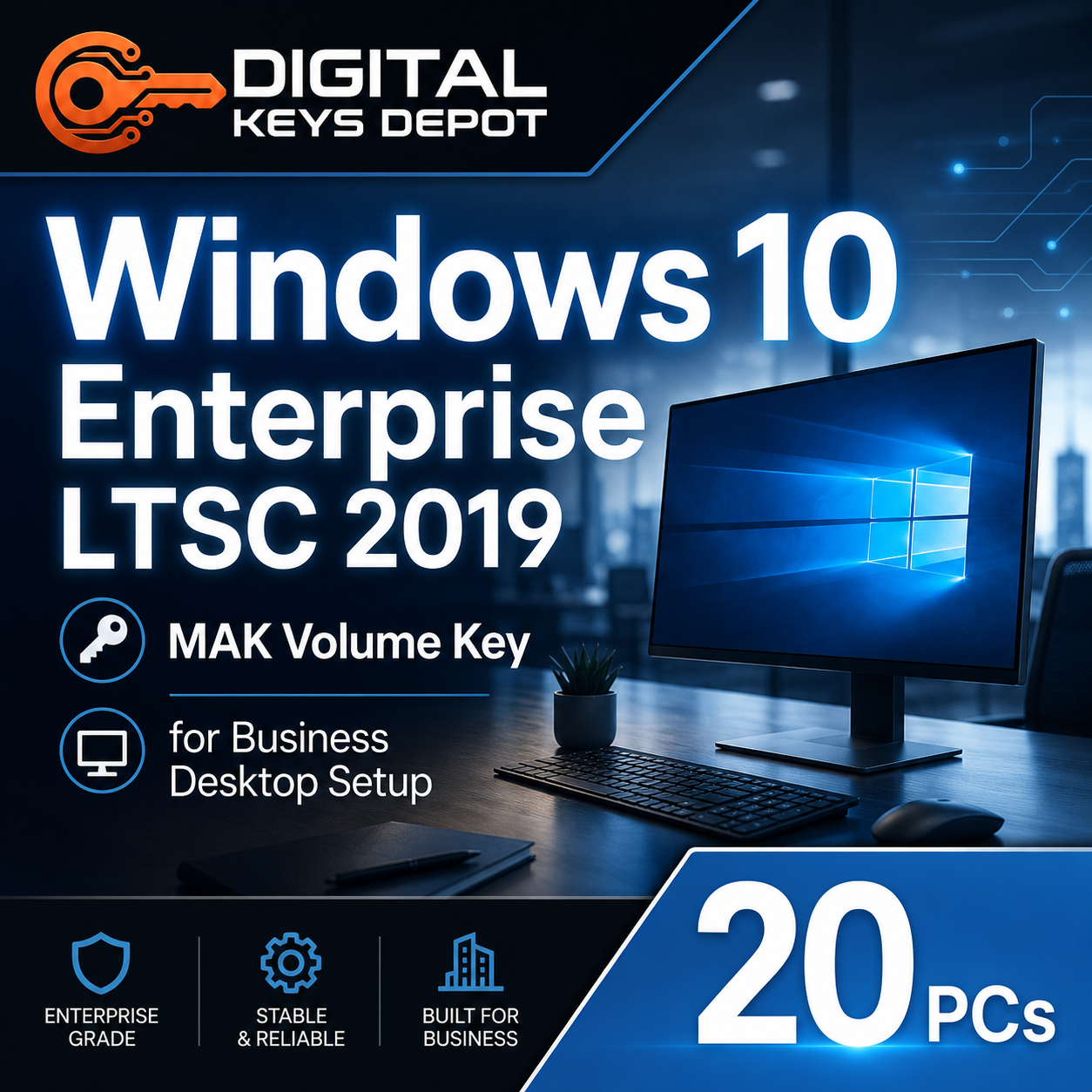 Microsoft Windows 10 Enterprise LTSC 2019 MAK Volume key for business desktop setup