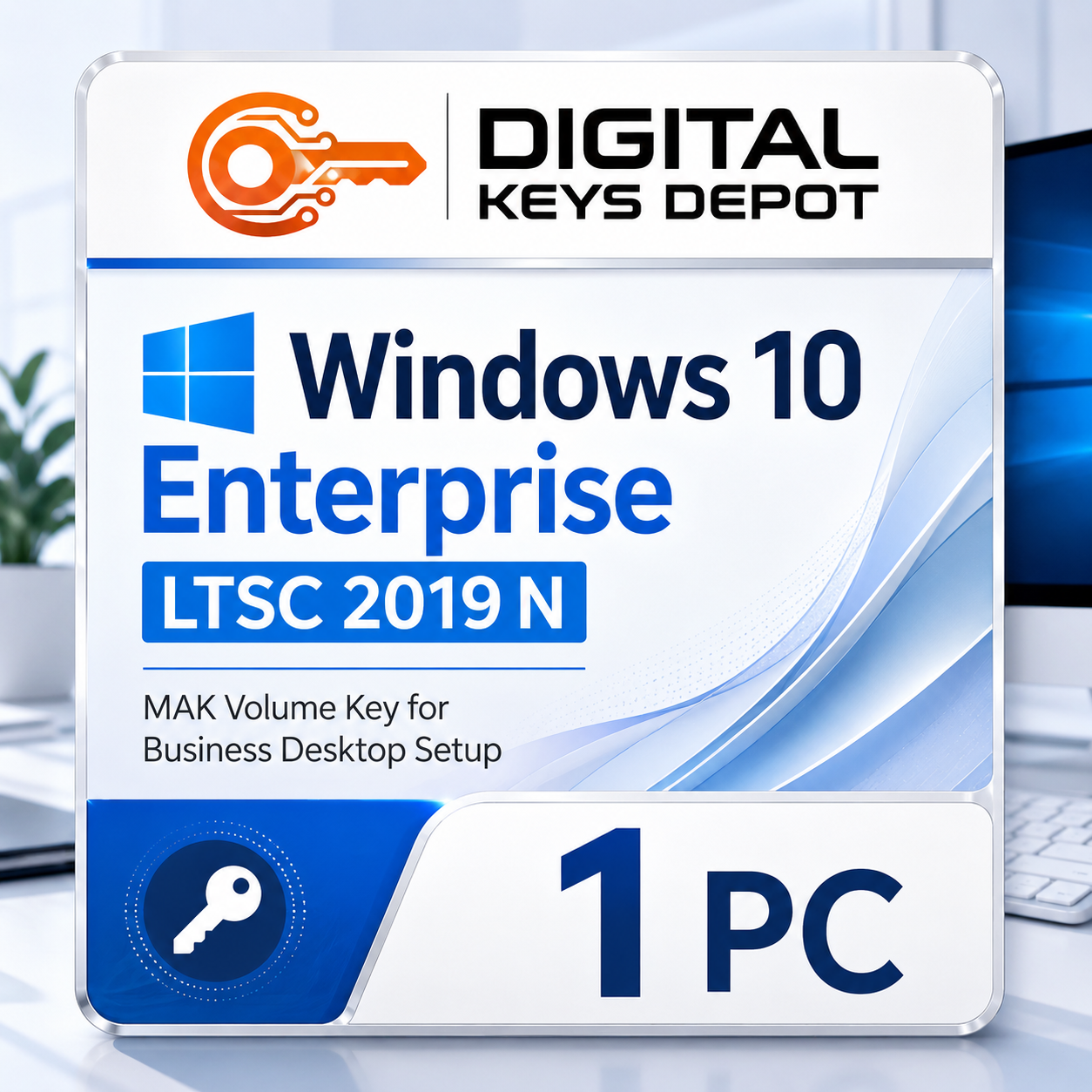 Microsoft Windows 10 Enterprise LTSC 2019 N MAK Volume key for business desktop setup (1 PC)