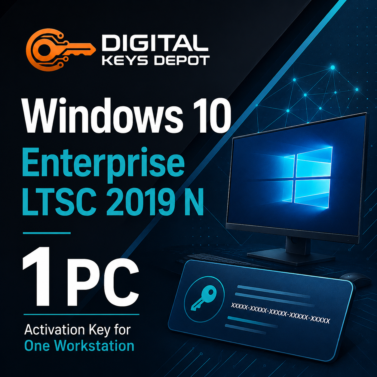 Microsoft Windows 10 Enterprise LTSC 2019 N activation key for one workstation
