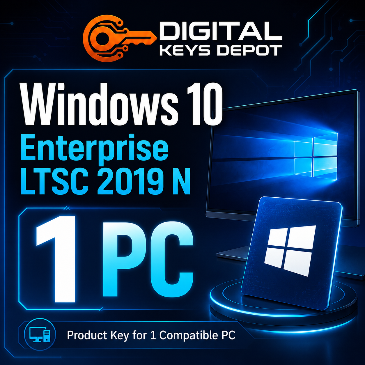 Microsoft Windows 10 Enterprise LTSC 2019 N product key for 1 compatible PC