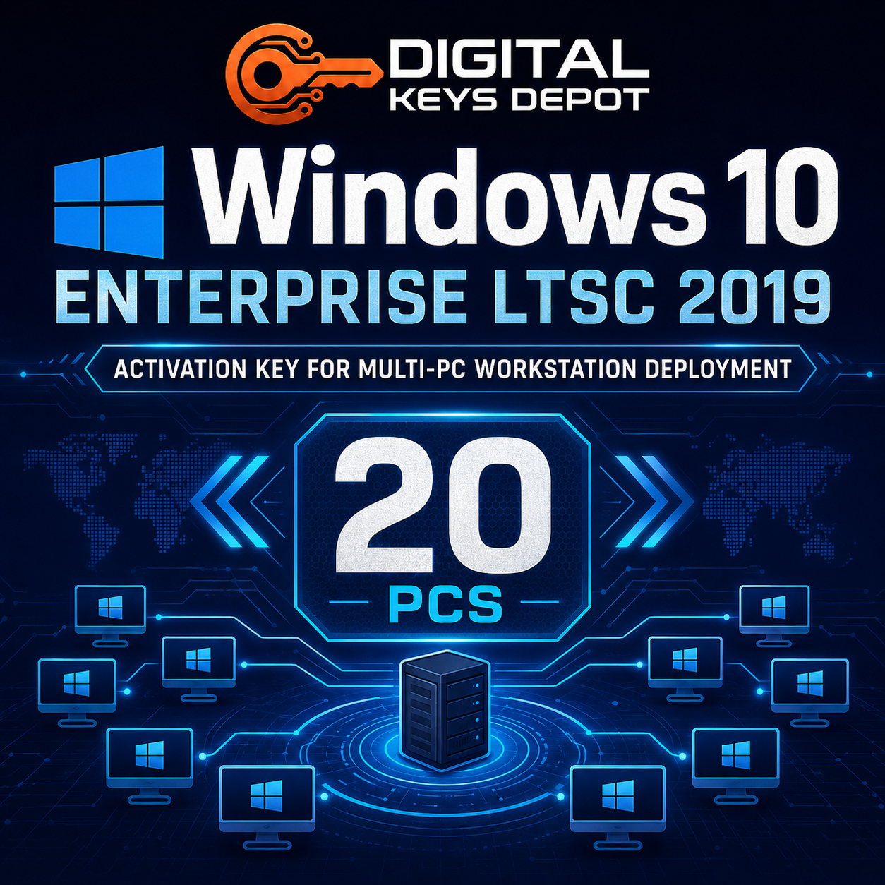 Microsoft Windows 10 Enterprise LTSC 2019 activation key for multi-PC workstation deployment