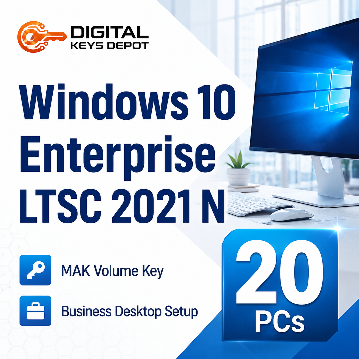 Microsoft Windows 10 Enterprise LTSC 2021 N MAK Volume key for business desktop setup