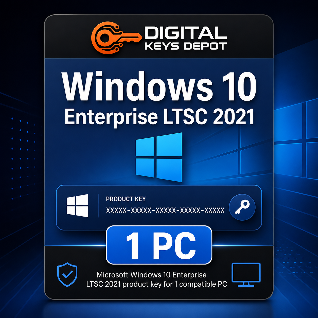 Microsoft Windows 10 Enterprise LTSC 2021 product key for 1 compatible PC