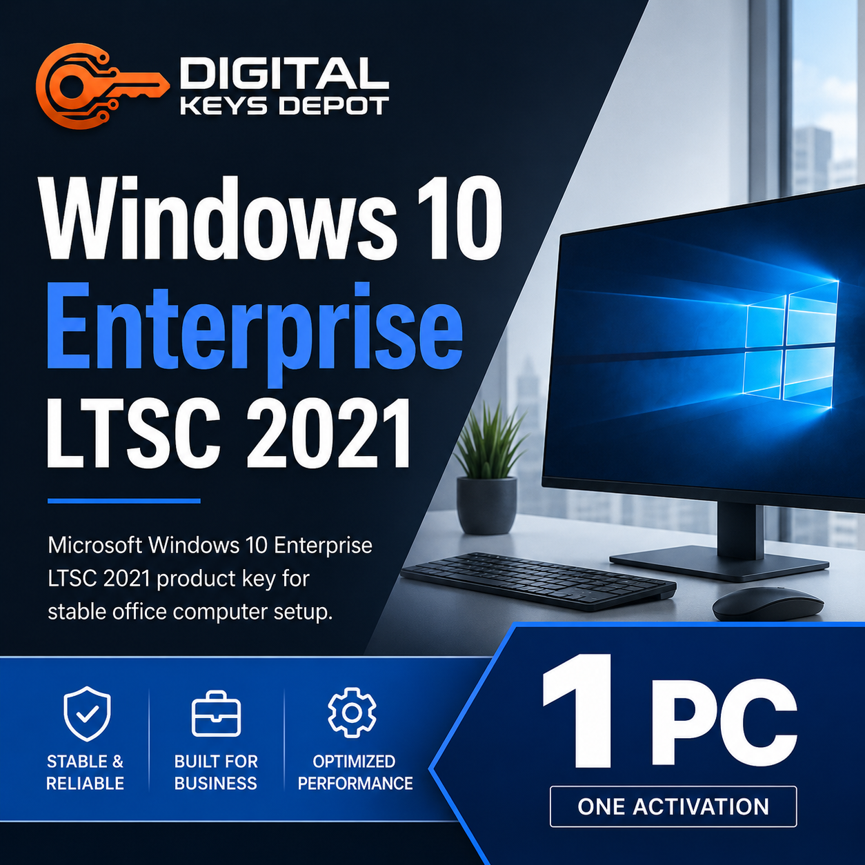 Microsoft Windows 10 Enterprise LTSC 2021 product key for stable office computer setup