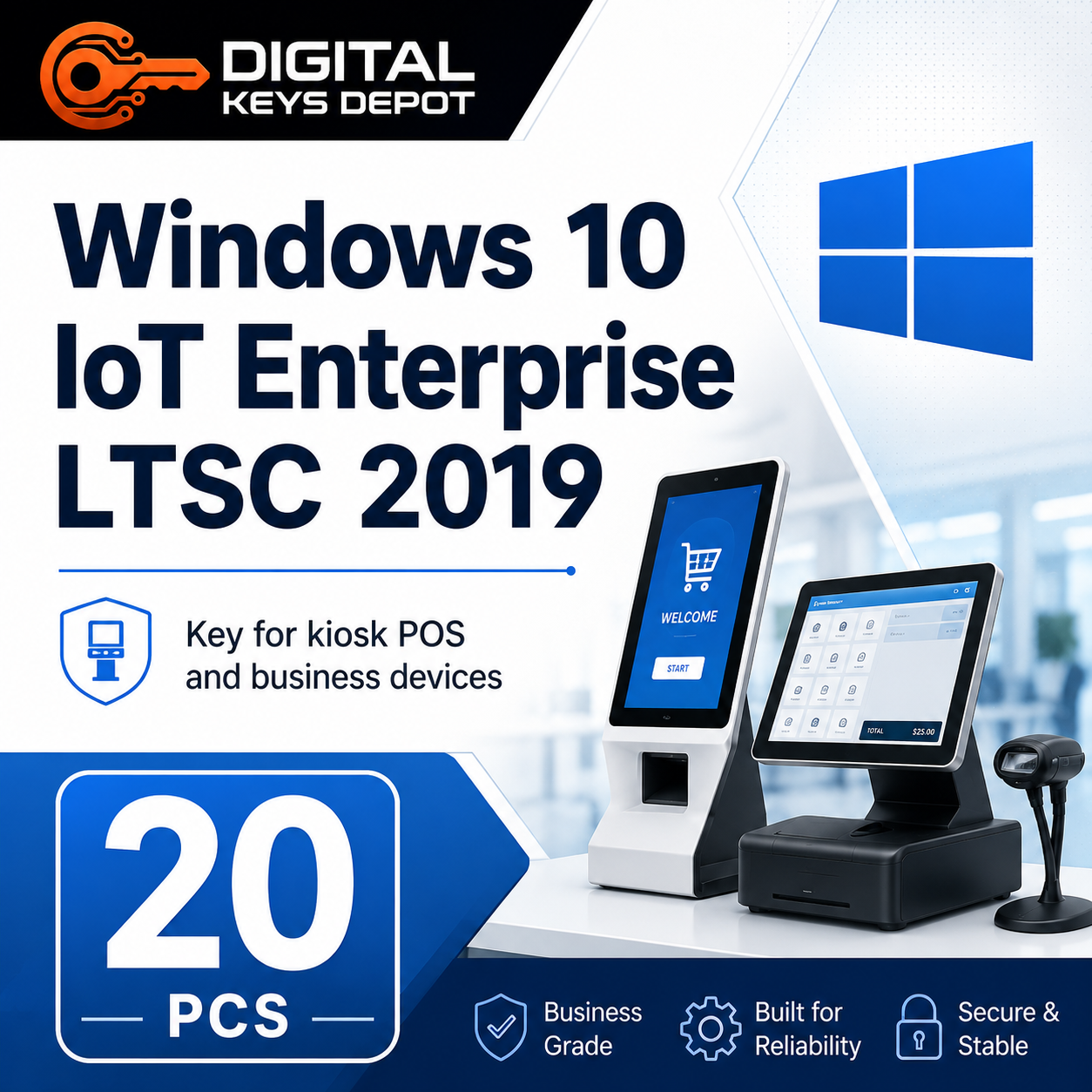 Microsoft Windows 10 IoT Enterprise LTSC 2019 key for kiosk POS and business devices Microsoft Windows 10 IoT Enterprise LTSC 2019 key for kiosk POS and business devices