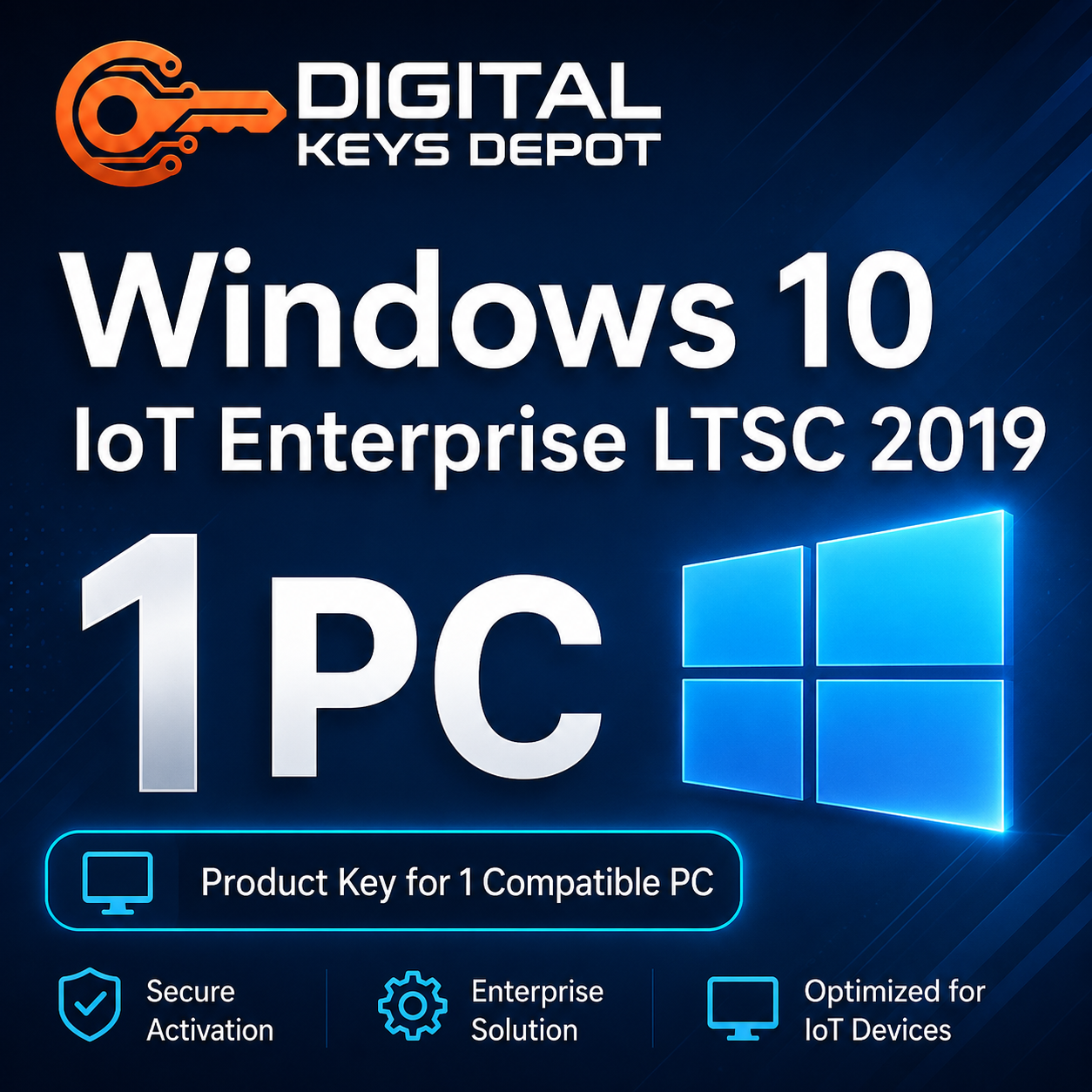 Microsoft Windows 10 IoT Enterprise LTSC 2019 product key for 1 compatible PC