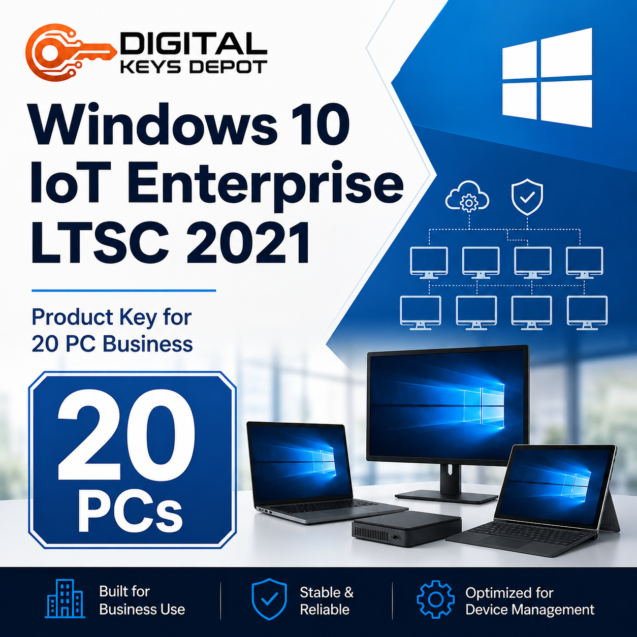Microsoft Windows 10 IoT Enterprise LTSC 2021 product key for 20 PC business