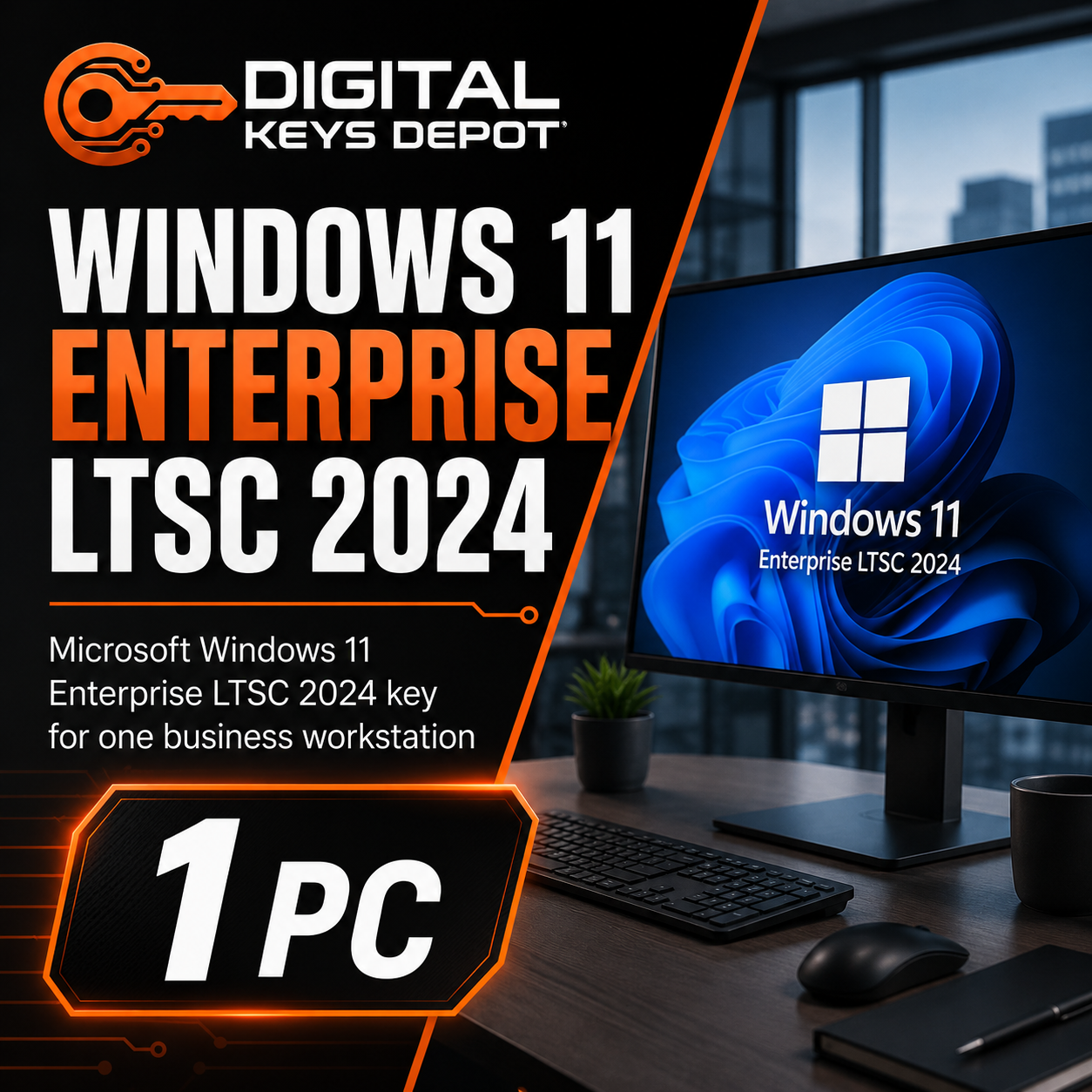 Microsoft Windows 11 Enterprise LTSC 2024 key for one business workstation