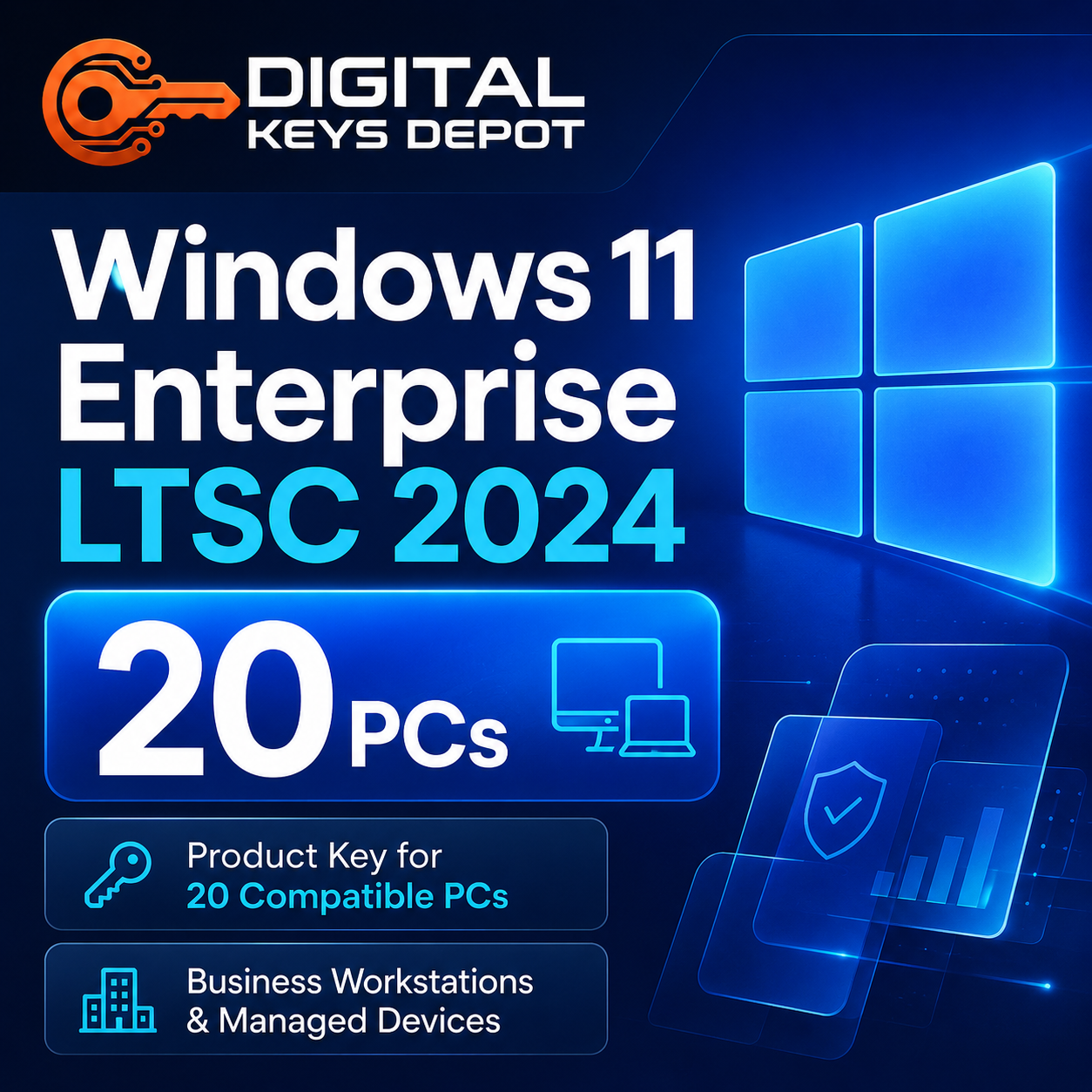 Microsoft Windows 11 Enterprise LTSC 2024 product key for 20 compatible PCs Microsoft Windows 11 Enterprise LTSC 2024 product key for 20 compatible PCs