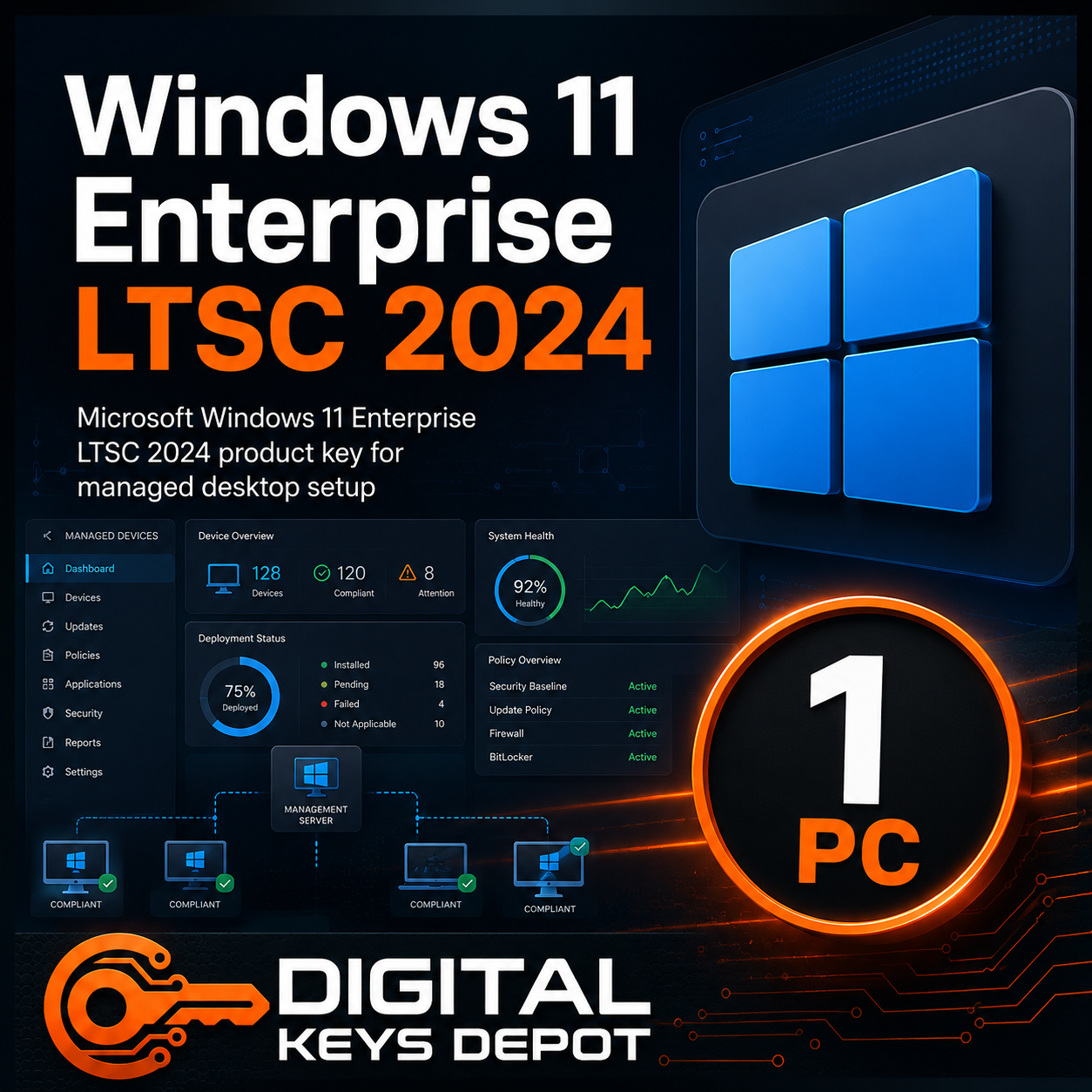 Microsoft Windows 11 Enterprise LTSC 2024 product key for managed desktop setup