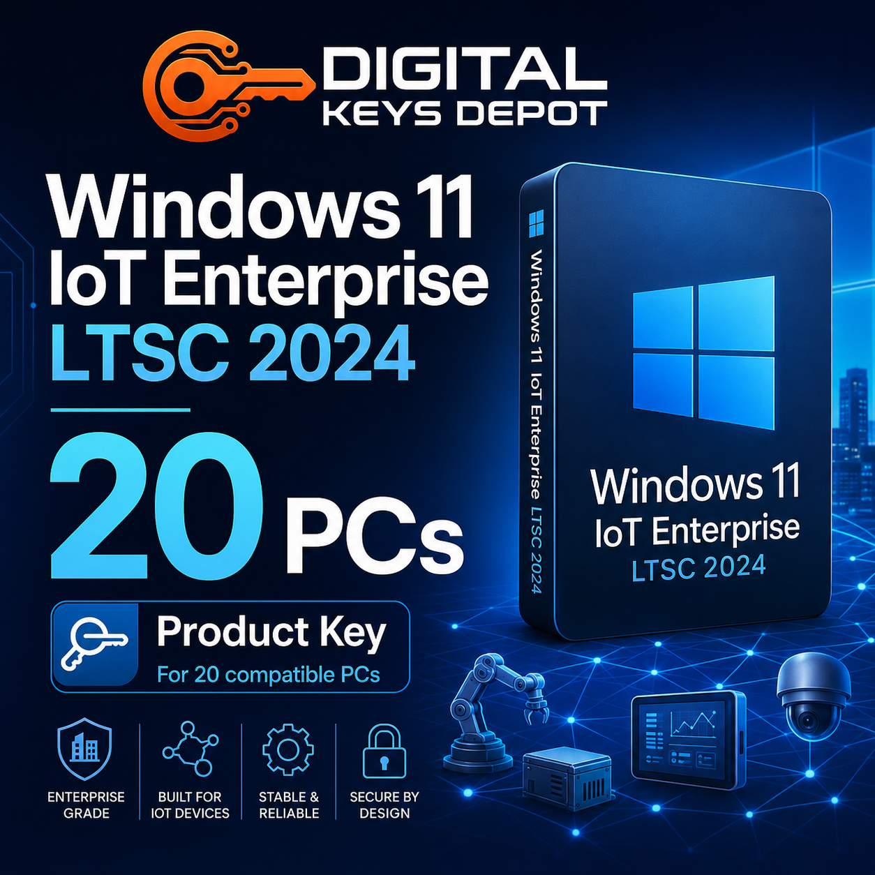 Microsoft Windows 11 IoT Enterprise LTSC 2024 product key for 20 compatible PCs