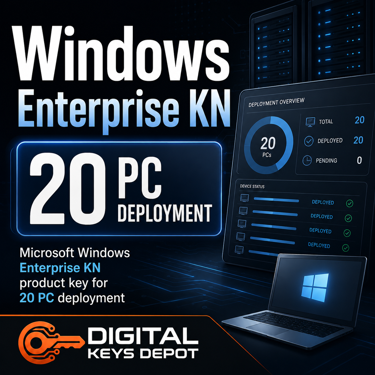 Microsoft Windows Enterprise KN product key for 20 PC deployment