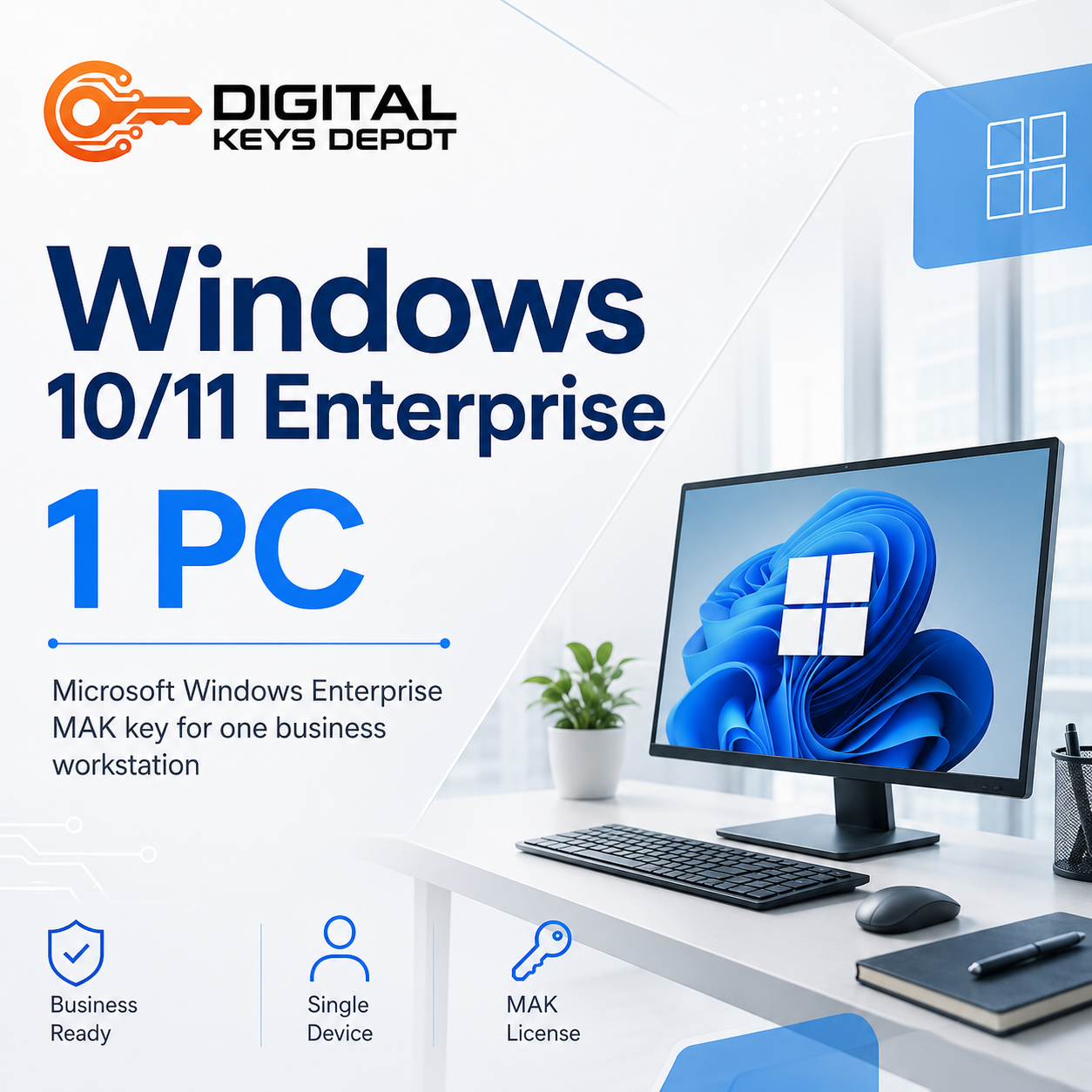 Microsoft Windows Enterprise MAK key for one business workstation