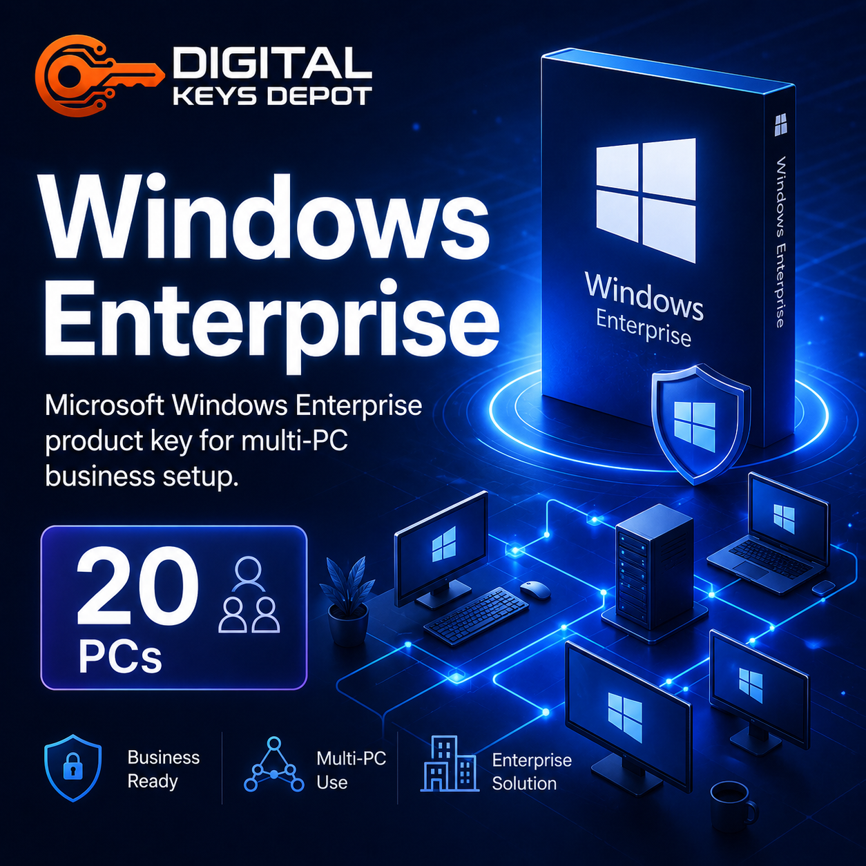 Microsoft Windows Enterprise product key for multi-PC business setup