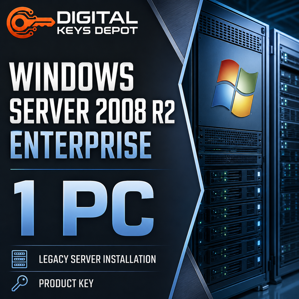 Microsoft Windows Server 2008 R2 Enterprise key for legacy business server installation