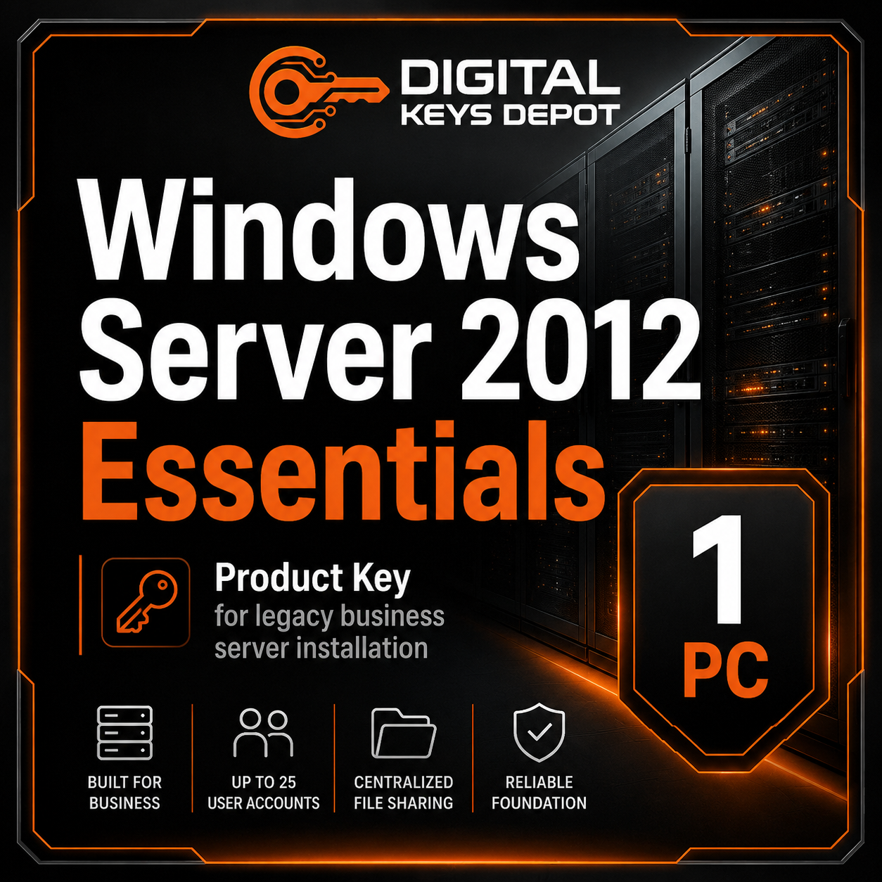 Microsoft Windows Server 2012 Essentials product key for legacy business server installation Microsoft Windows Server 2012 Essentials product key for legacy business server installation