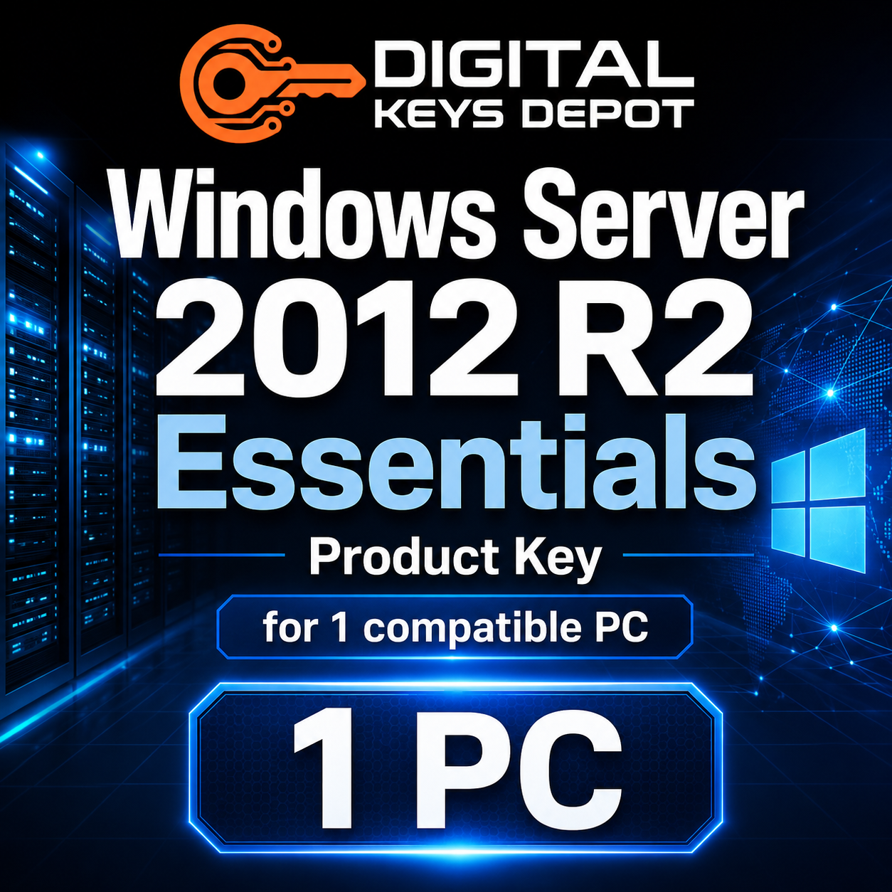 Microsoft Windows Server 2012 R2 Essentials product key for 1 compatible PC
