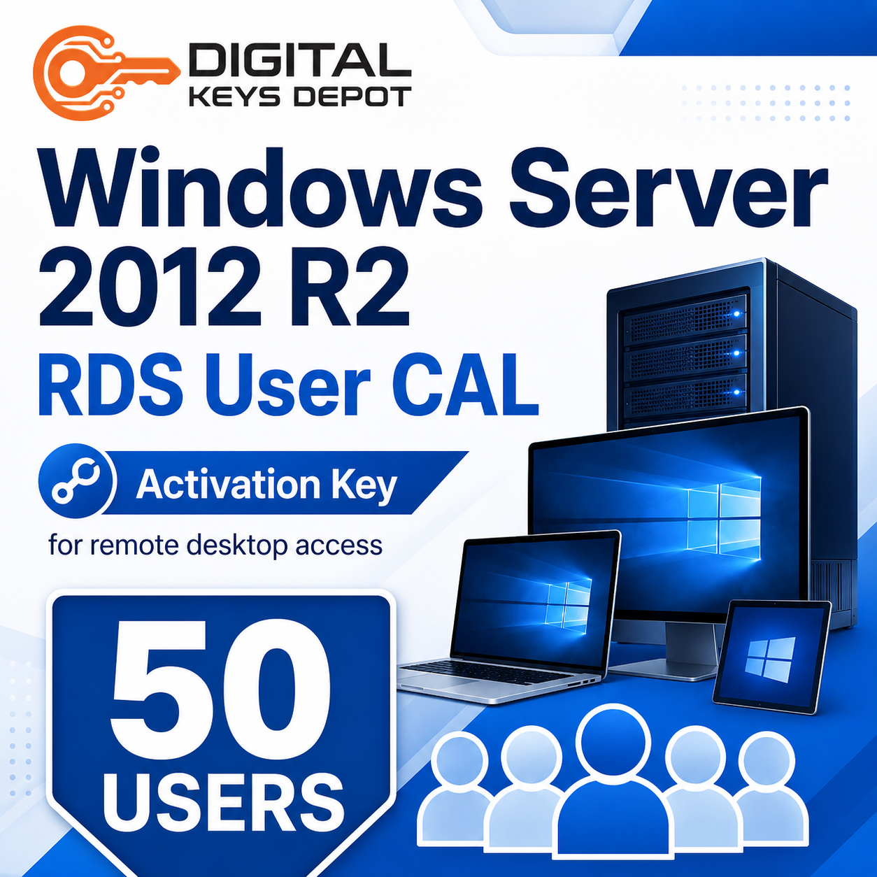 Microsoft Windows Server 2012 R2 RDS User CAL 50 users for remote desktop access