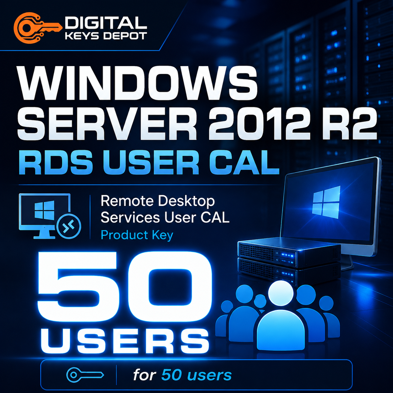 Microsoft Windows Server 2012 R2 Remote Desktop Services User CAL for 50 users