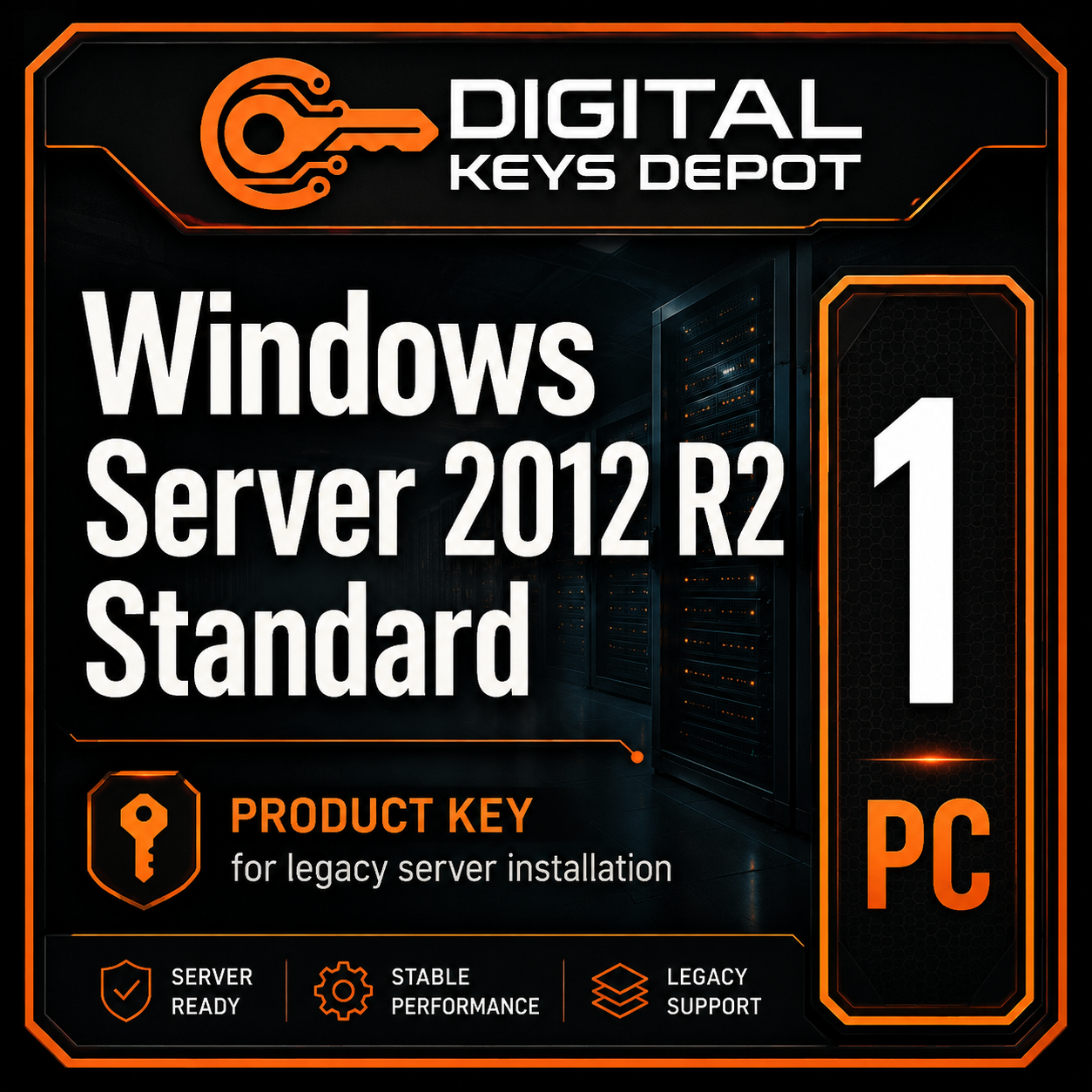 Microsoft Windows Server 2012 R2 Standard product key for legacy server installation