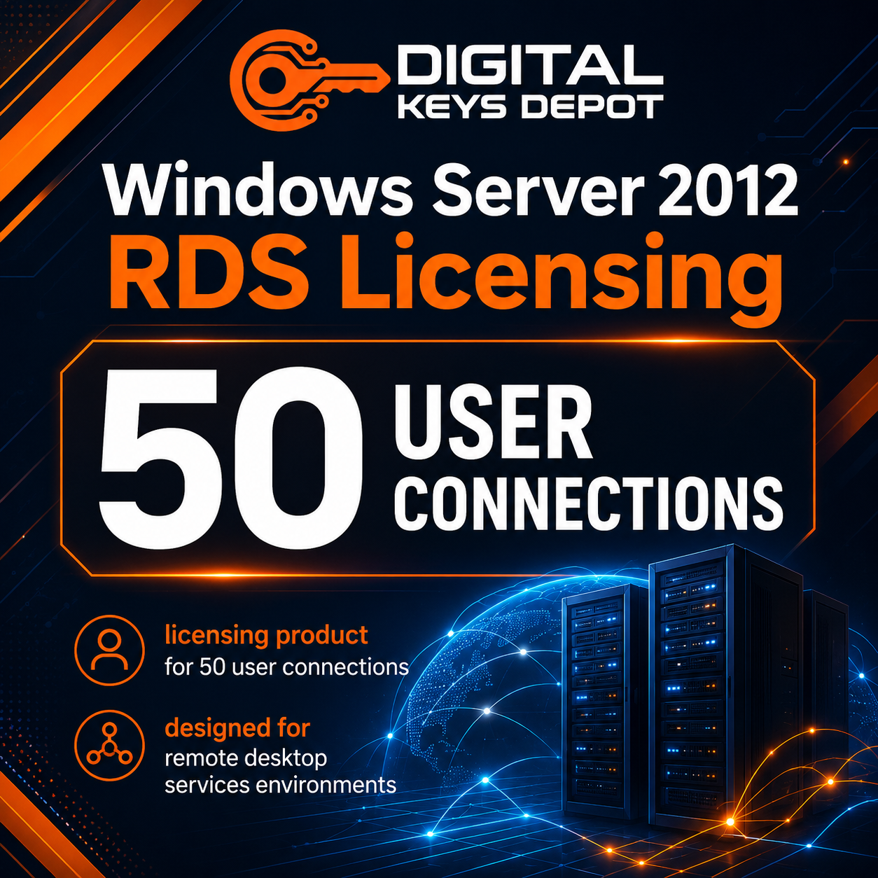 Microsoft Windows Server 2012 RDS licensing product for 50 user connections Microsoft Windows Server 2012 RDS licensing product for 50 user connections