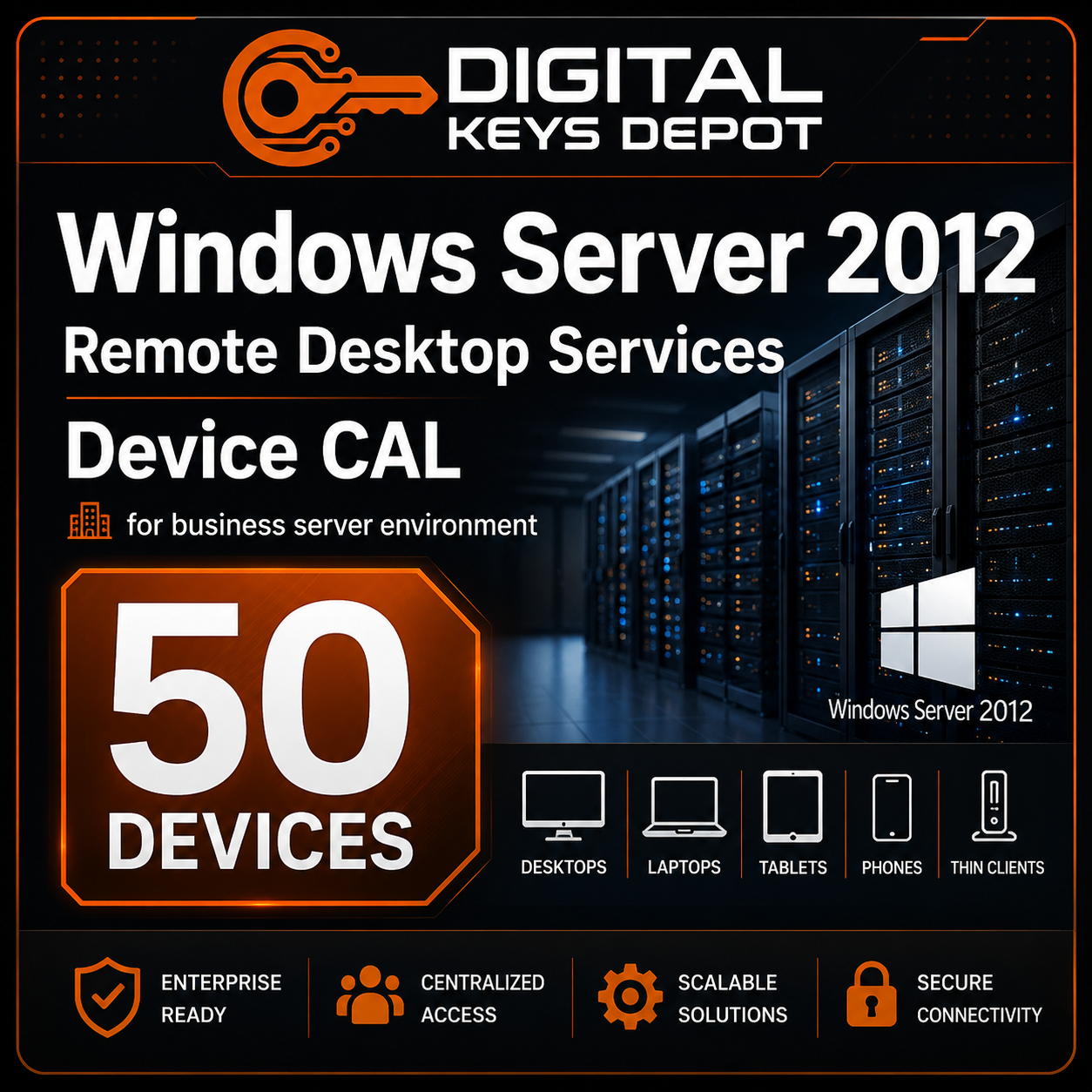 Microsoft Windows Server 2012 Remote Desktop Services Device CAL for business server environment Microsoft Windows Server 2012 Remote Desktop Services Device CAL for business server environment