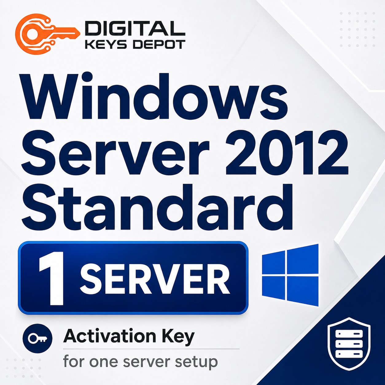 Microsoft Windows Server 2012 Standard activation key for one server setup