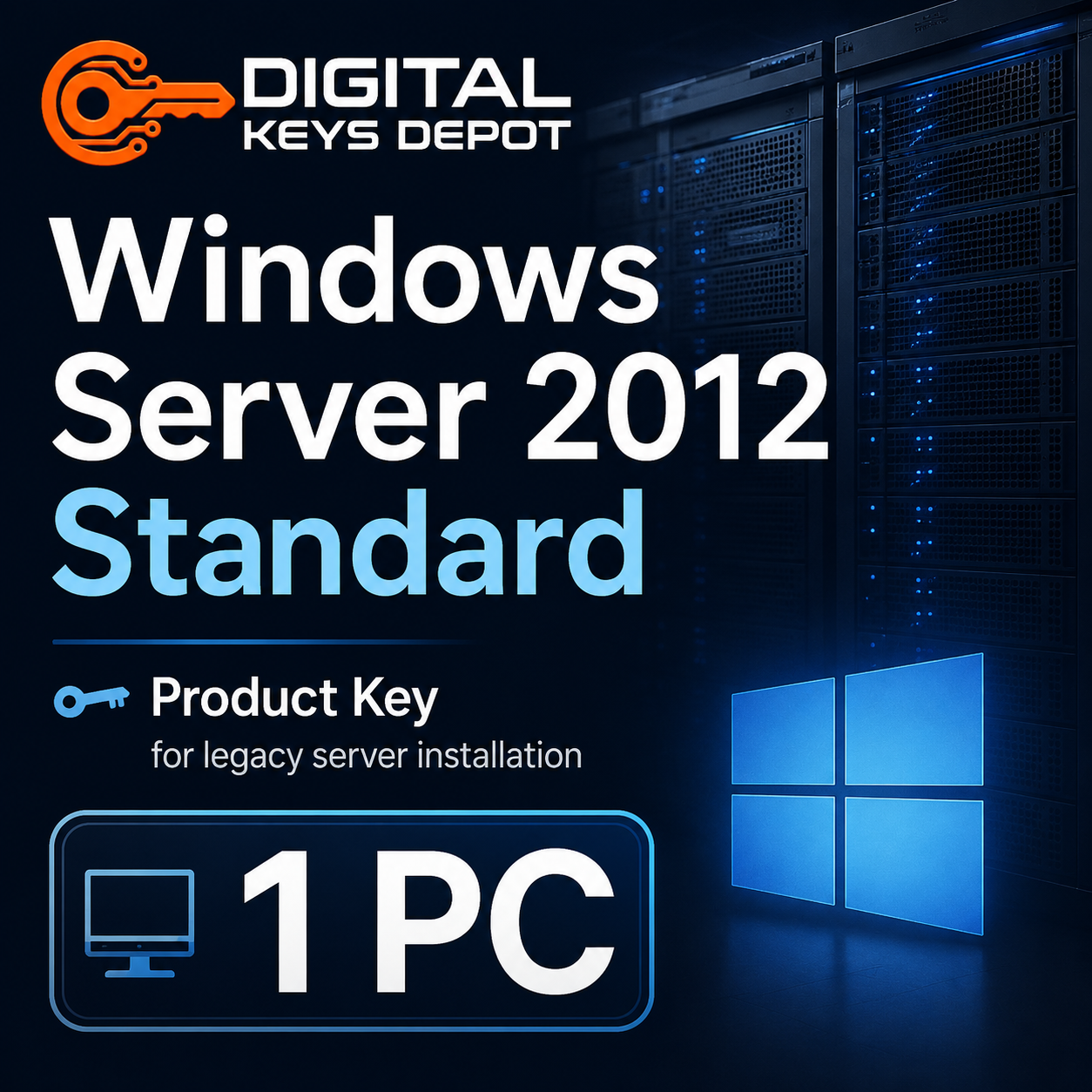 Microsoft Windows Server 2012 Standard product key for legacy server installation