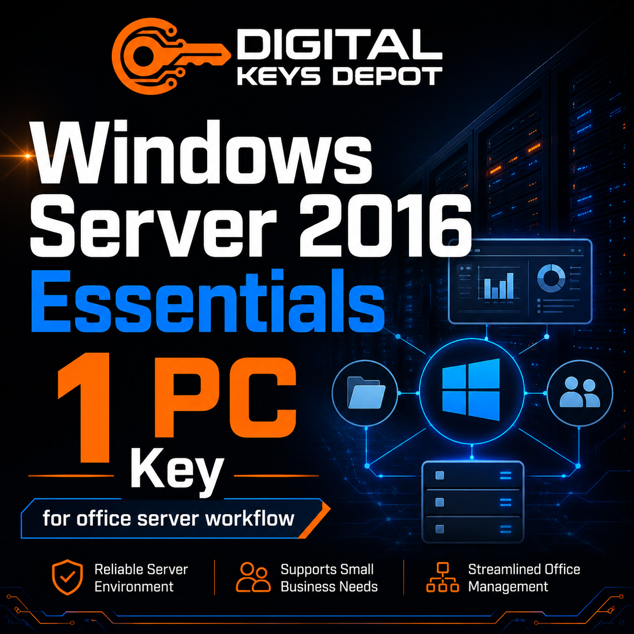 Microsoft Windows Server 2016 Essentials key for office server workflow Microsoft Windows Server 2016 Essentials key for office server workflow