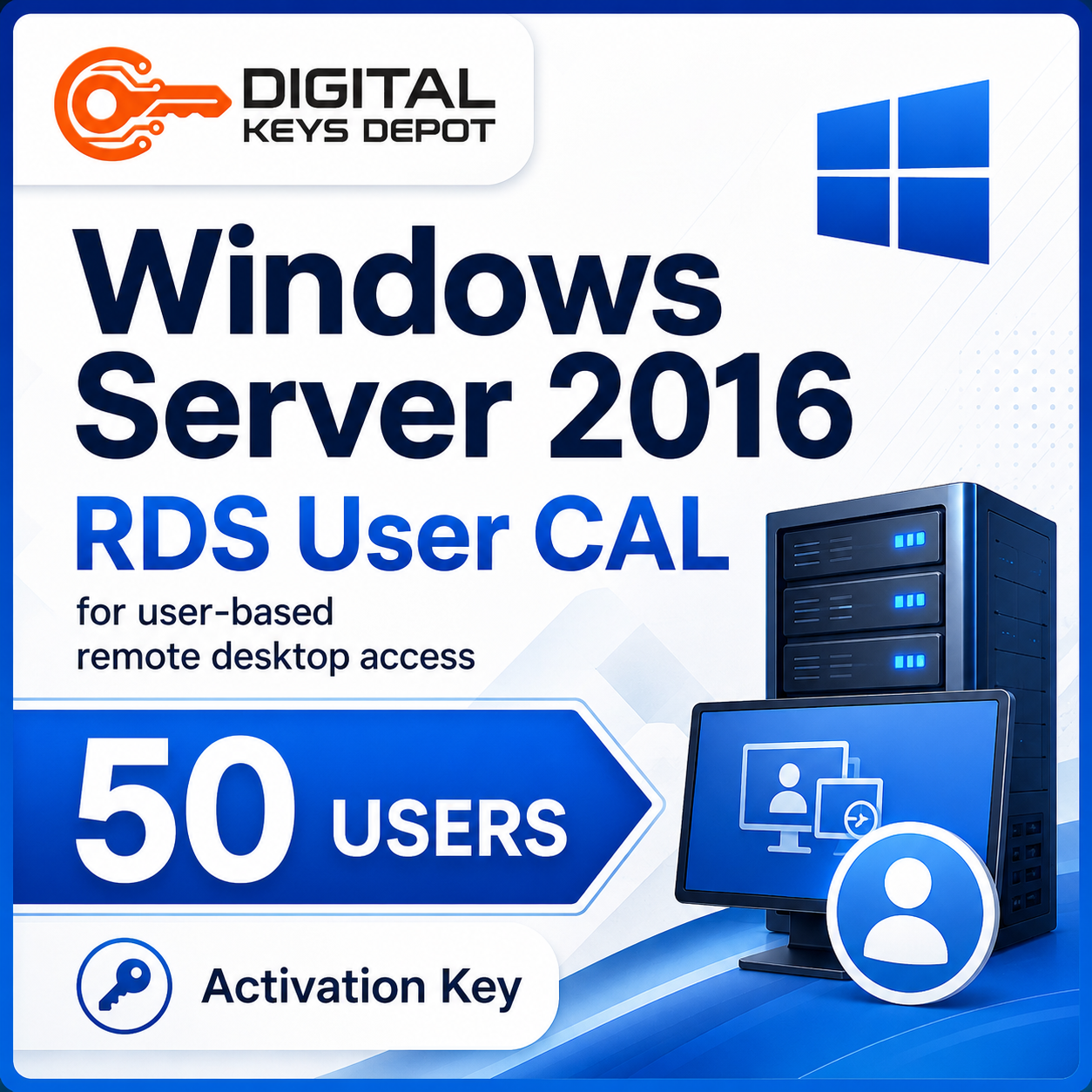 Microsoft Windows Server 2016 RDS User CAL for user-based remote desktop access Microsoft Windows Server 2016 RDS User CAL for user-based remote desktop access