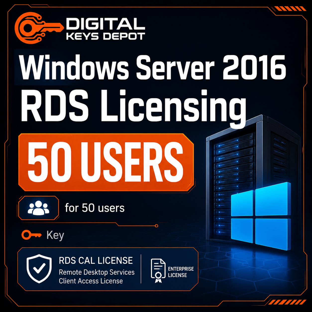 Microsoft Windows Server 2016 RDS licensing for 50 users Microsoft Windows Server 2016 RDS licensing for 50 users