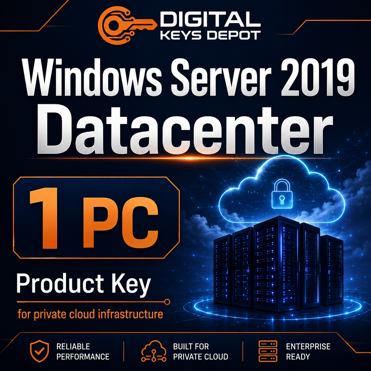 Microsoft Windows Server 2019 Datacenter product key for private cloud infrastructure