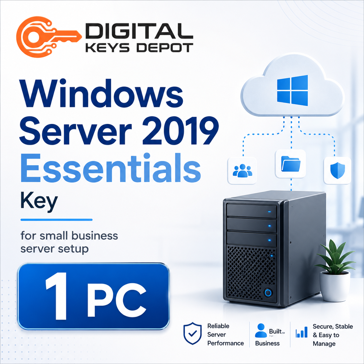 Microsoft Windows Server 2019 Essentials key for small business server setup