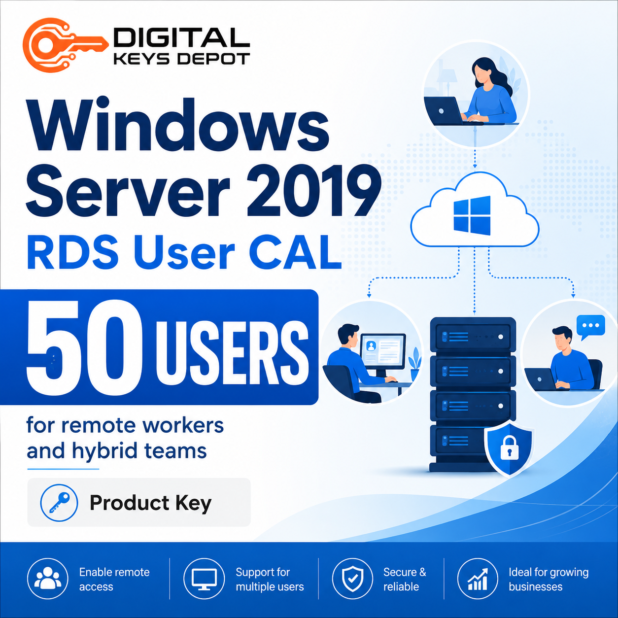Microsoft Windows Server 2019 RDS User CAL for remote workers and hybrid teams
