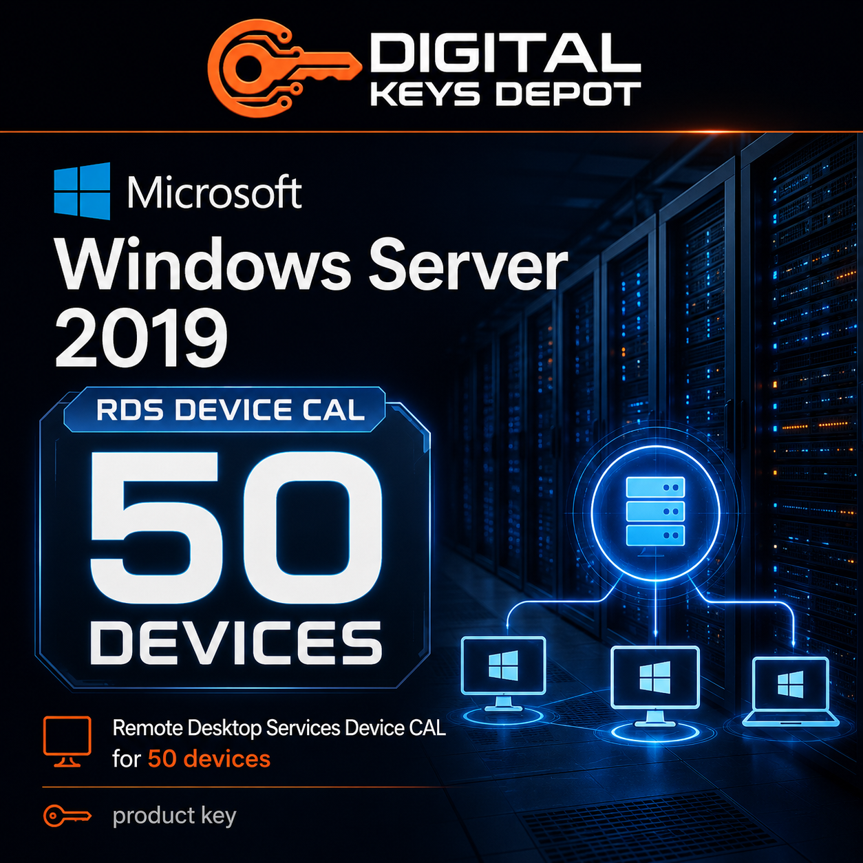 Microsoft Windows Server 2019 Remote Desktop Services Device CAL for 50 devices