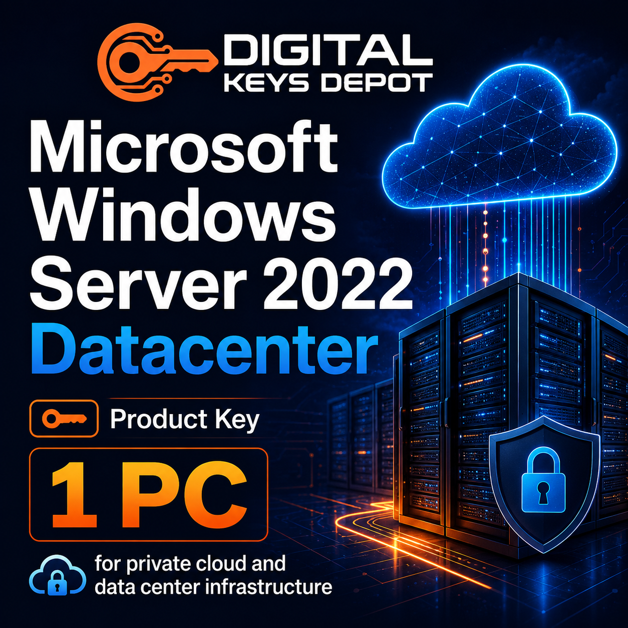 Microsoft Windows Server 2022 Datacenter product key for private cloud and data center infrastructure