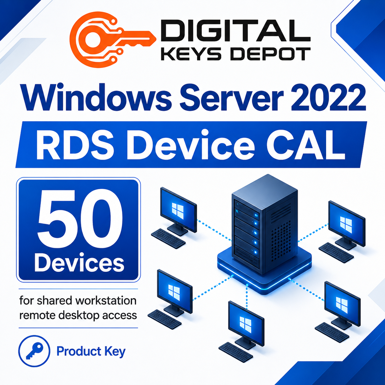 Microsoft Windows Server 2022 RDS Device CAL for shared workstation remote desktop access