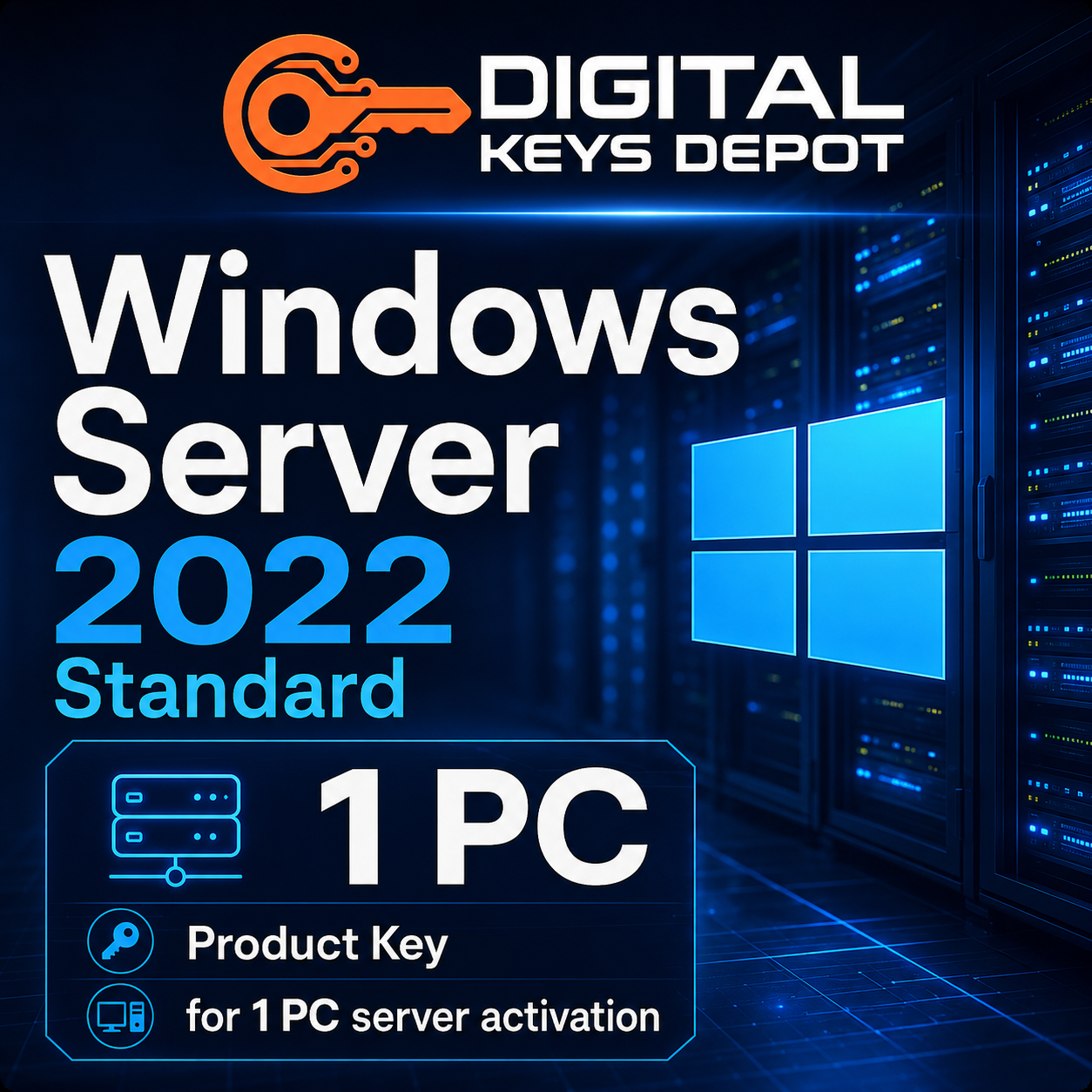 Microsoft Windows Server 2022 Standard product key for 1 PC server activation Microsoft Windows Server 2022 Standard product key for 1 PC server activation