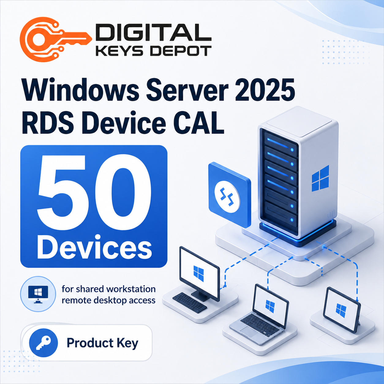 Microsoft Windows Server 2025 RDS Device CAL for shared workstation remote desktop access
