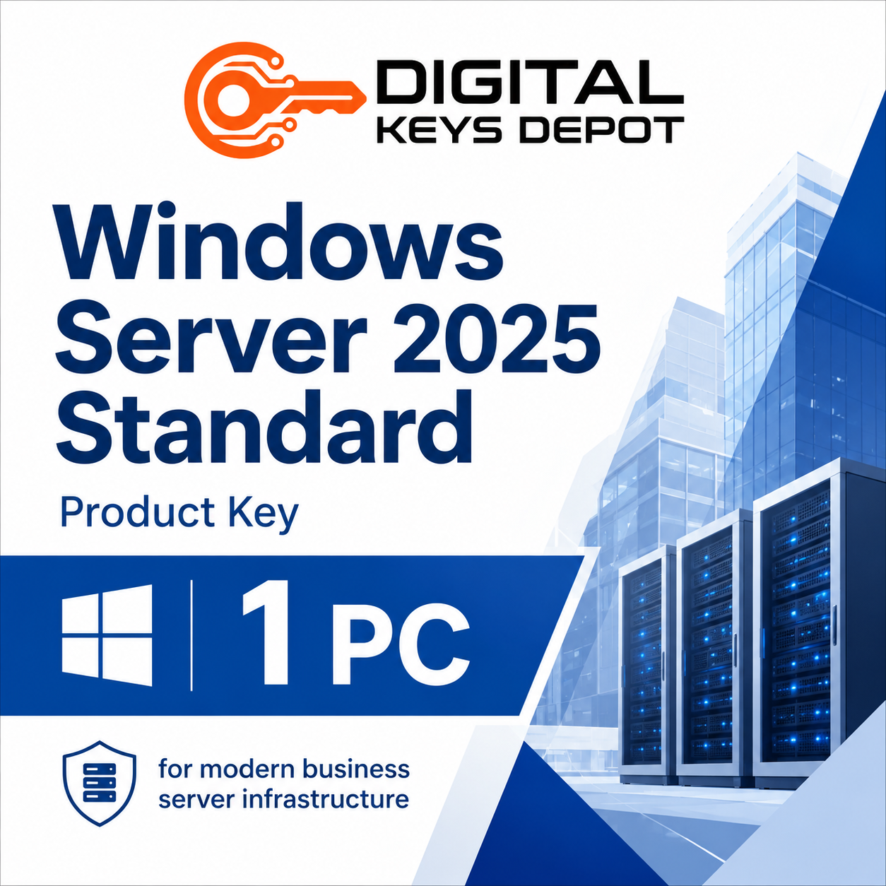 Microsoft Windows Server 2025 Standard key for modern business server infrastructure