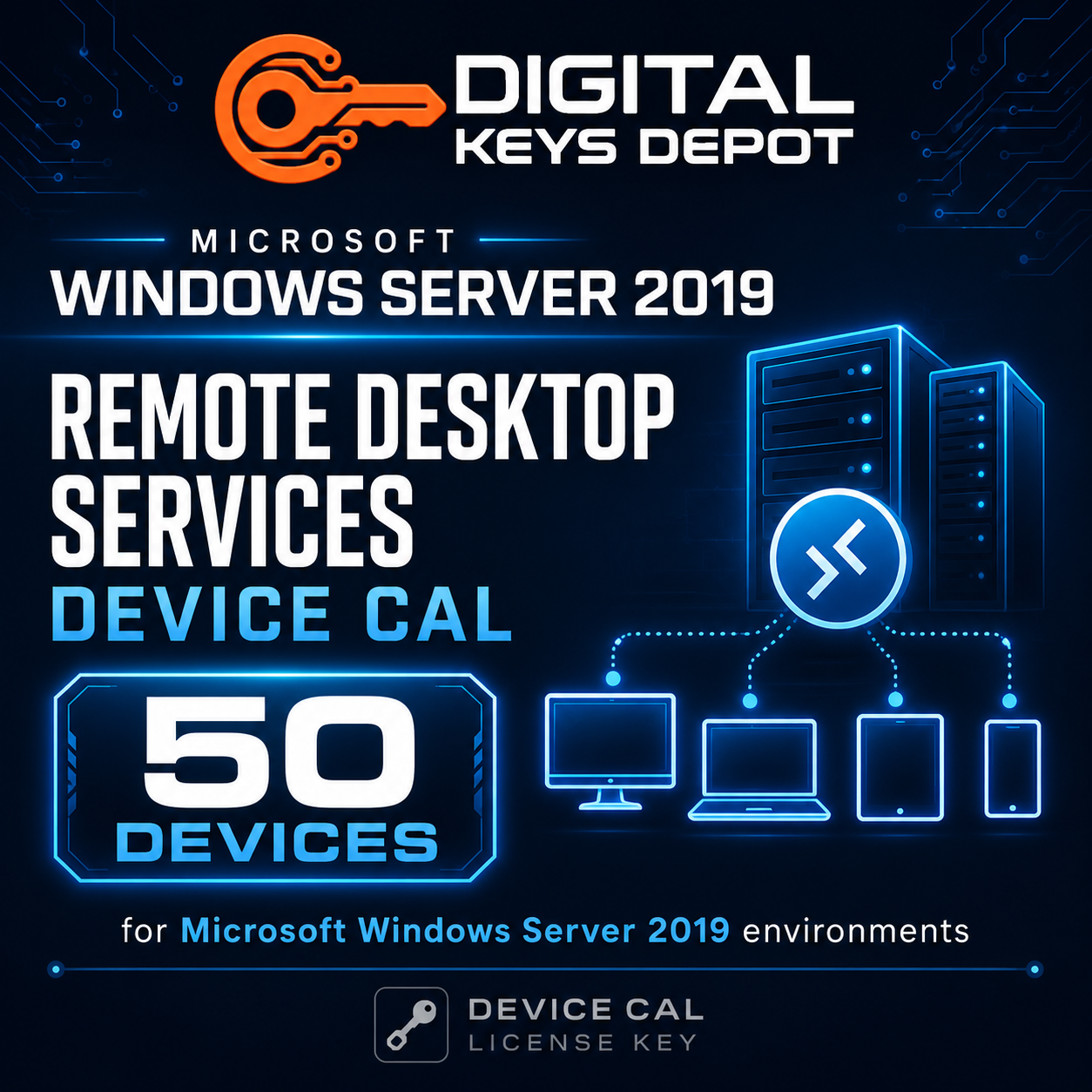 Remote Desktop Services Device CAL 50 devices for Microsoft Windows Server 2019 environments