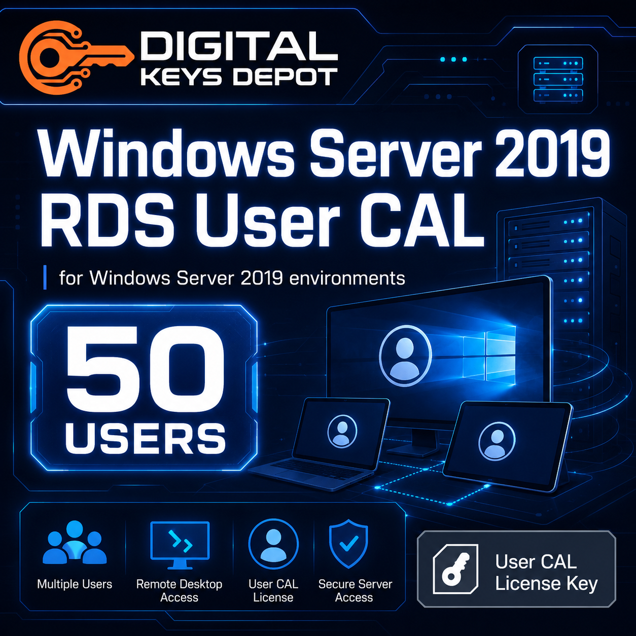 Remote Desktop Services User CAL 50 users for Windows Server 2019 environments